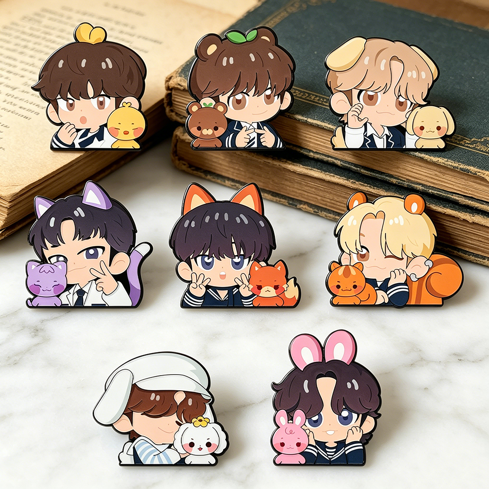 Lapel Pin Enamel - 8pcs Kawaii Enamel Pin Set Cartoon