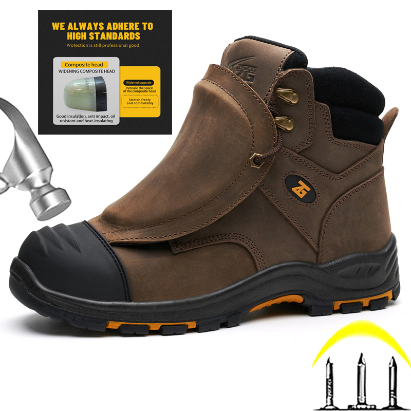 Men'S Accessories Leather - Genuine leather Work Safety Boots Men