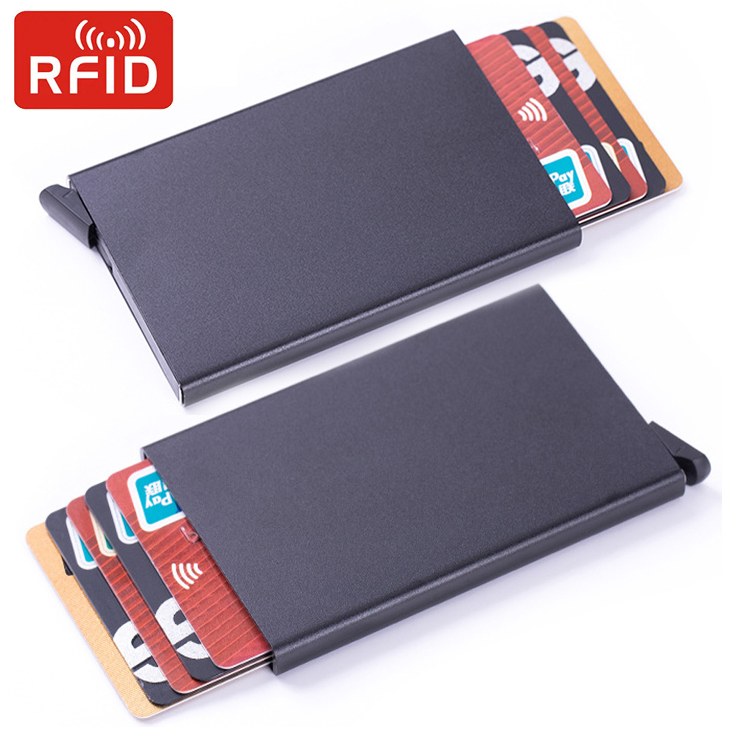 Card Case Minimalist - Metal Mini Slim Minimalist Wallets Rfid