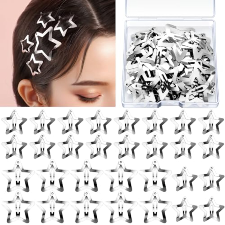 Men Accessories For Beach - Star Hair Clips and Barrettes Set