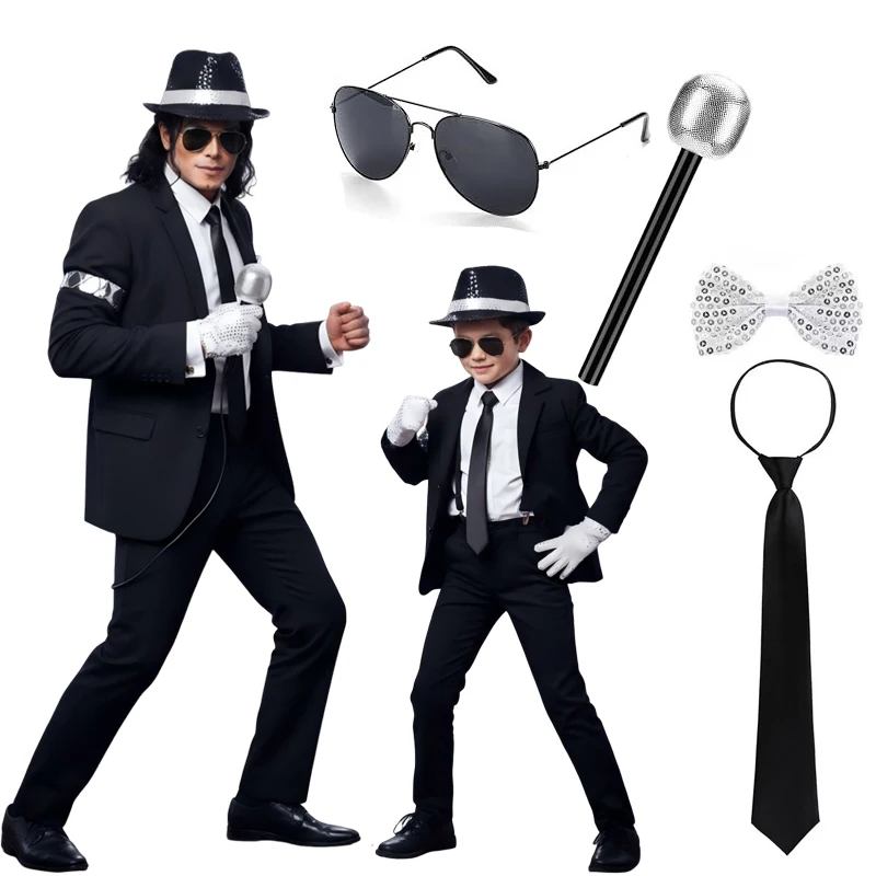 Men'S Accessories Japan - Boys Men 80s Disco Costume Michael