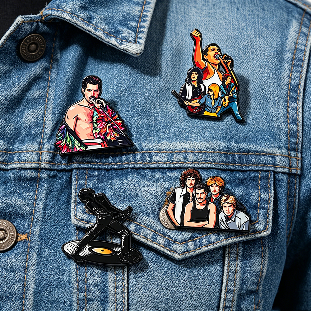 Lapel Pin Enamel - 4pcs Classic Rock Band Enamel Pins