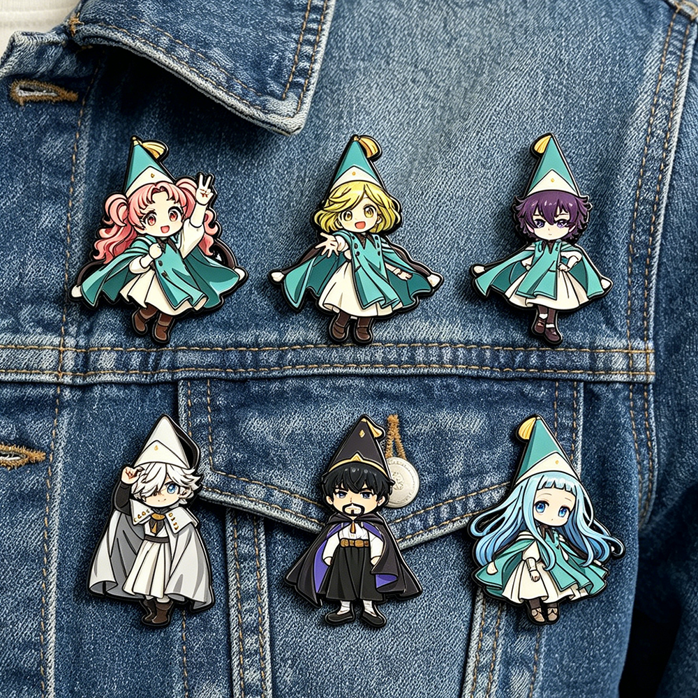 Lapel Pin Enamel - 6pcs Witch Hat Enamel Pin Set
