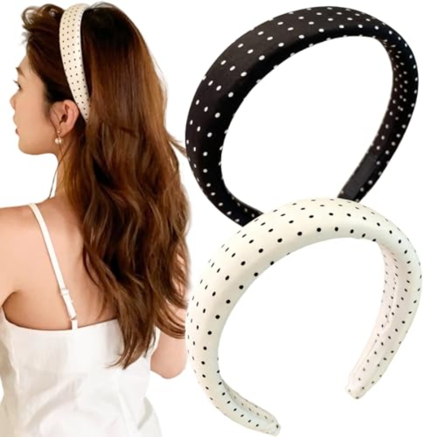 Men Accessories For Beach - 2Pcs Polka Dot Headbands Set, Vintage