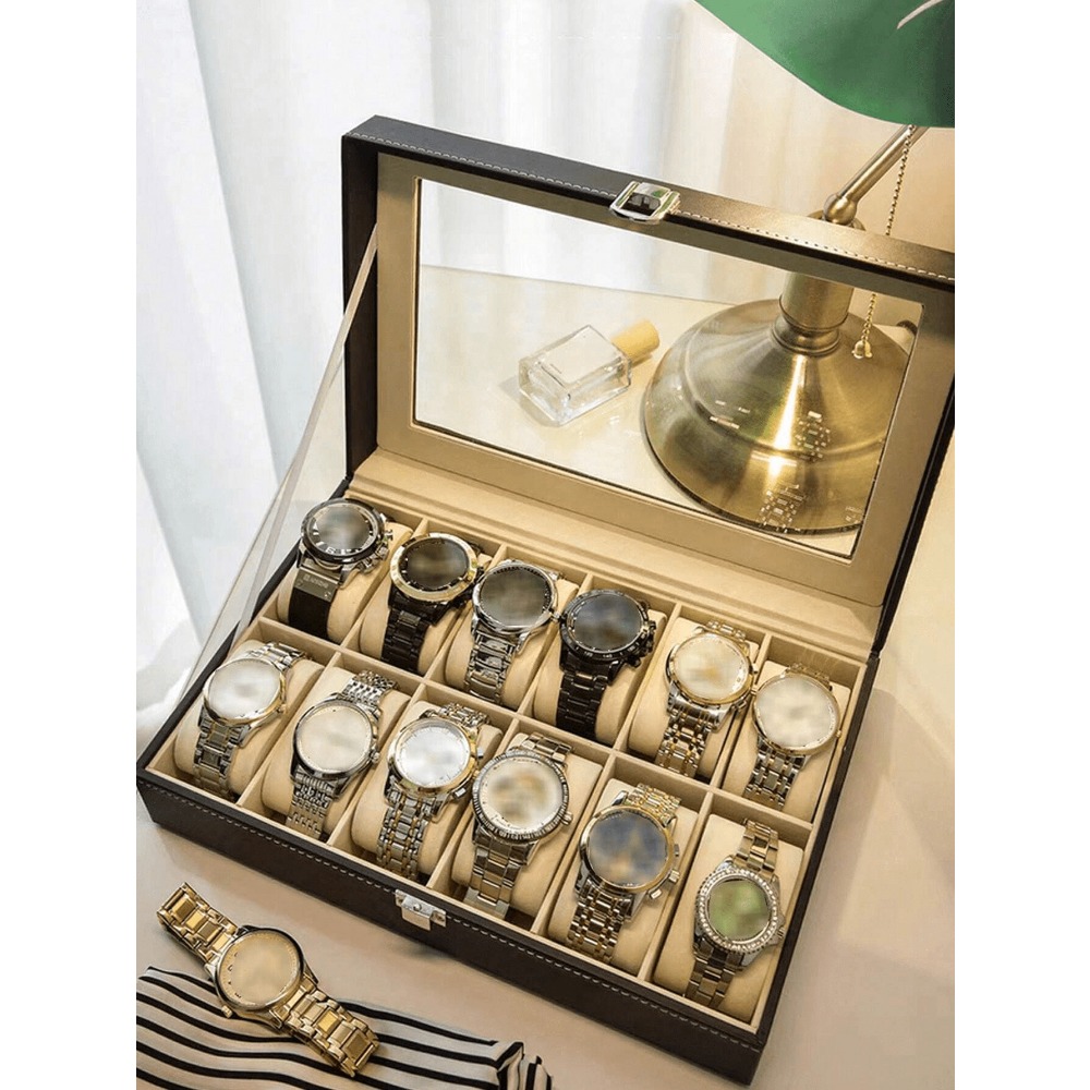 Travel Organizer Men - 1pc Big Capacity Leather Watch Box,