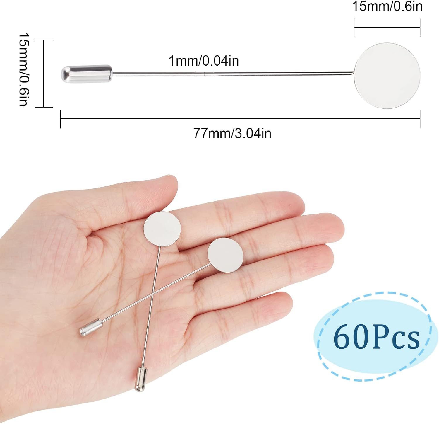 1 Box 60Pcs Round Tray Lapel P – Men'S Accessories Tray recenzja i cena