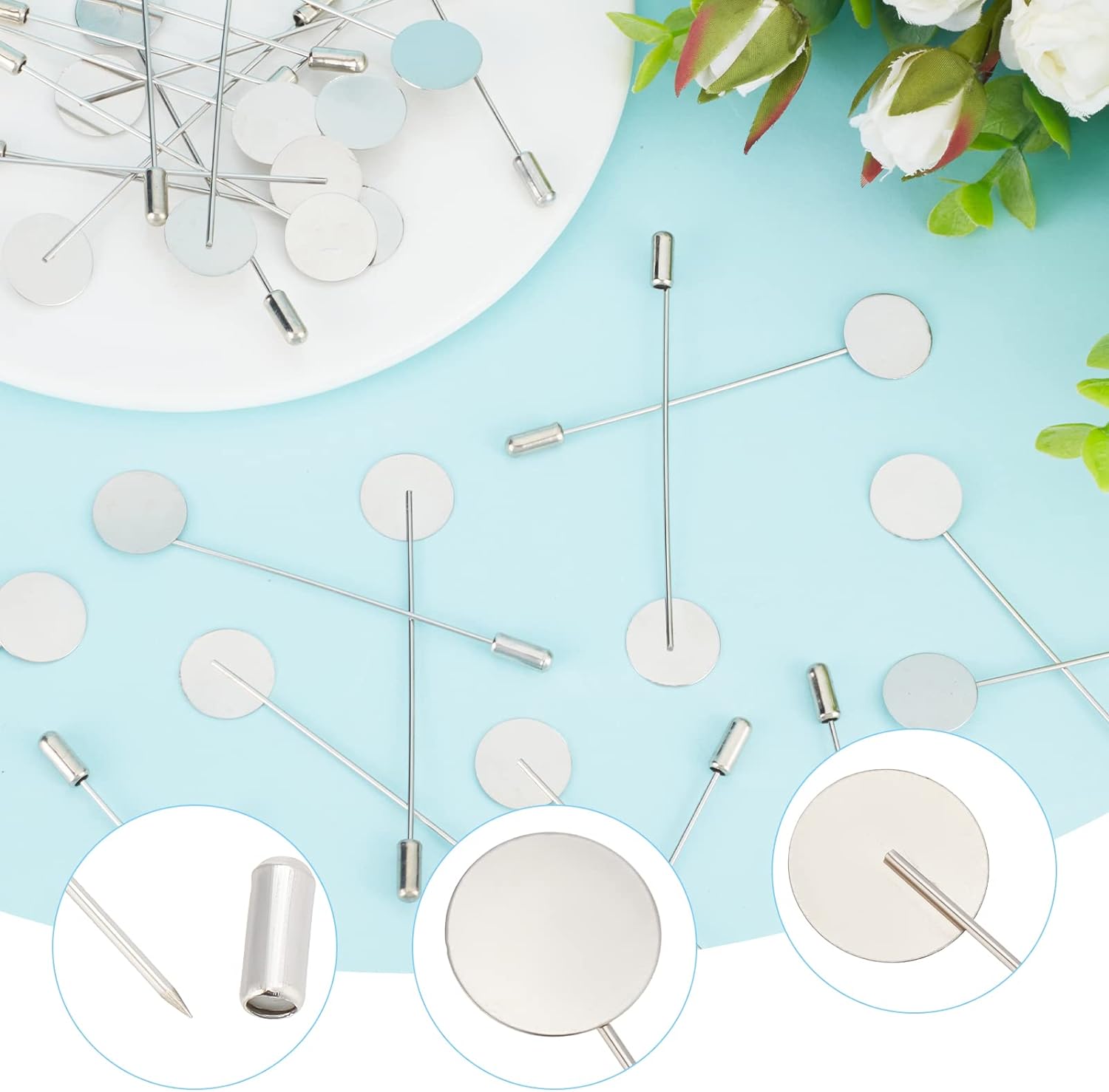 1 Box 60Pcs Round Tray Lapel P – Men'S Accessories Tray recenzja i cena