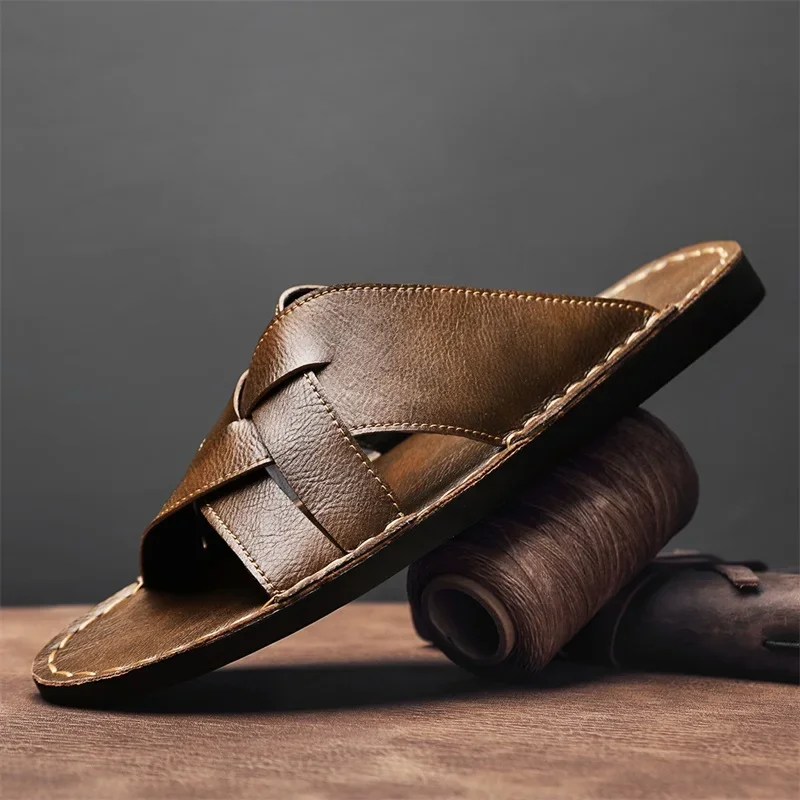 Genuine Leather Men Casual San – Men'S Accessories Leather recenzja i cena
