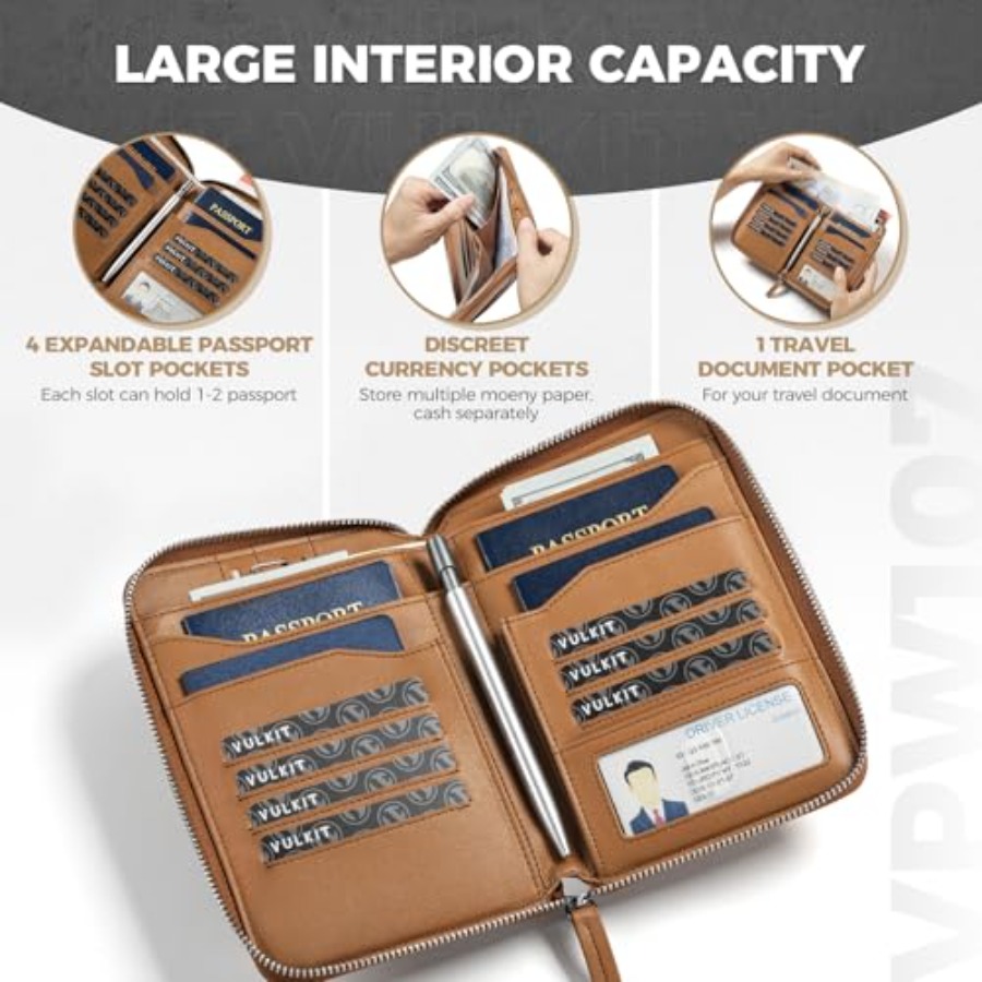 Leather Passport Holder for 4- – Passport Wallet Rfid recenzja i cena