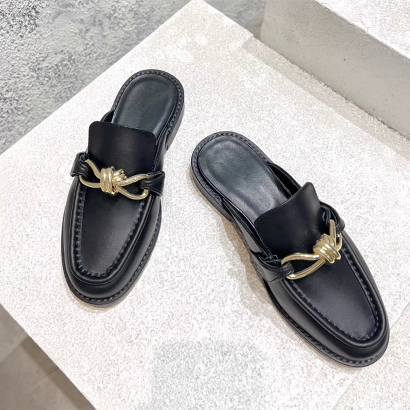 Metal Buckle Half Slippers For – Men'S Accessories Leather recenzja i cena