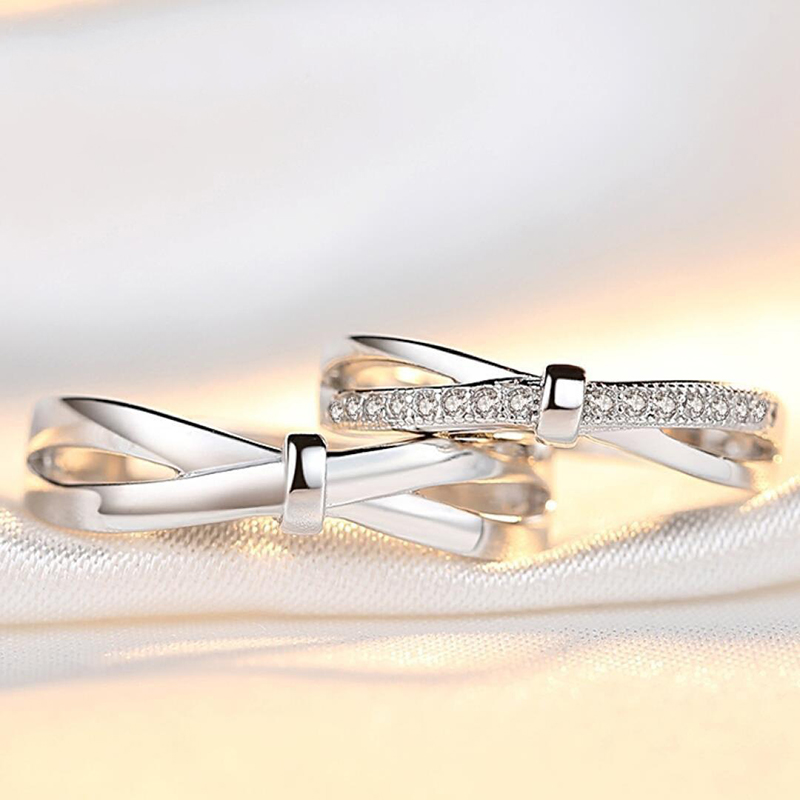 Romantic Bowknot Couple Rings  – Men'S Accessories Hand Bands recenzja i cena