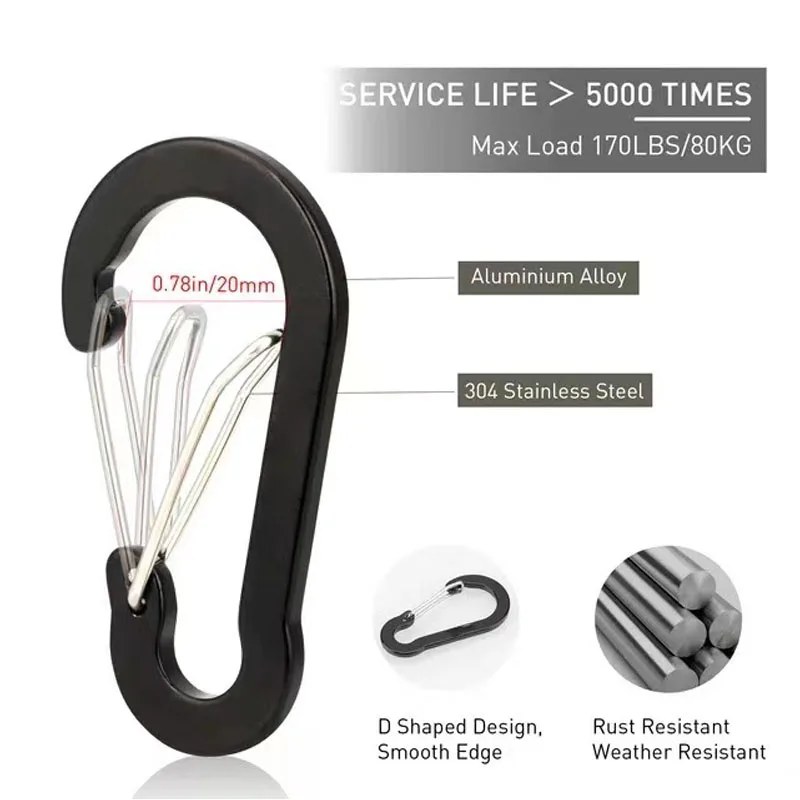 12PCS Carabiner Clip Set Touri – Keychain Multi Tool recenzja i cena