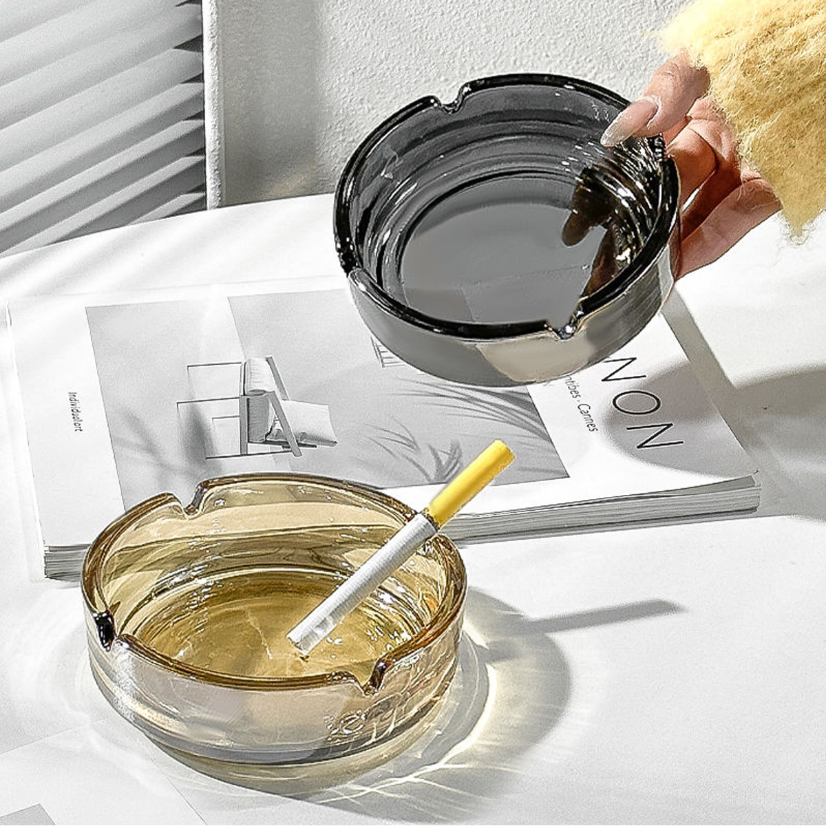 Transparent Glass Ashtray Ciga – Men'S Accessories Tray recenzja i cena