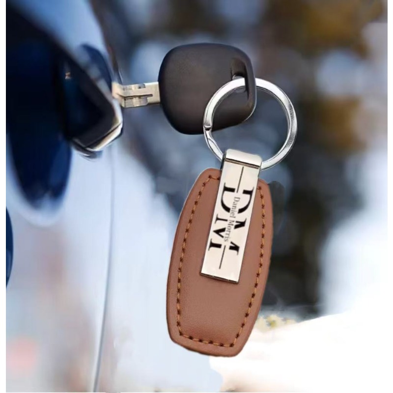 Personalized Leather Keychain  – Men Accessories All recenzja i cena