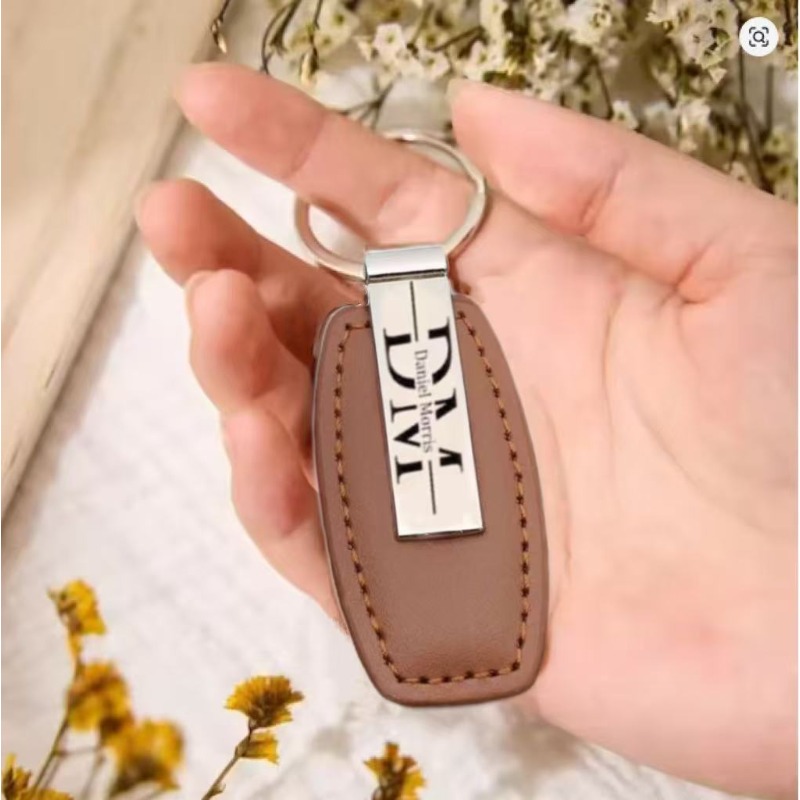 Personalized Leather Keychain  – Men Accessories All recenzja i cena
