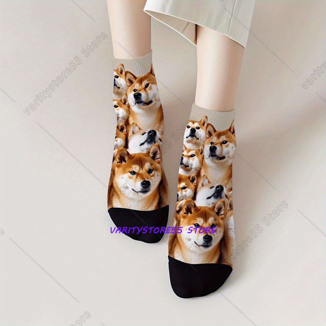 Cute Shiba Inu Print Ankle Soc – Men Accessories All recenzja i cena