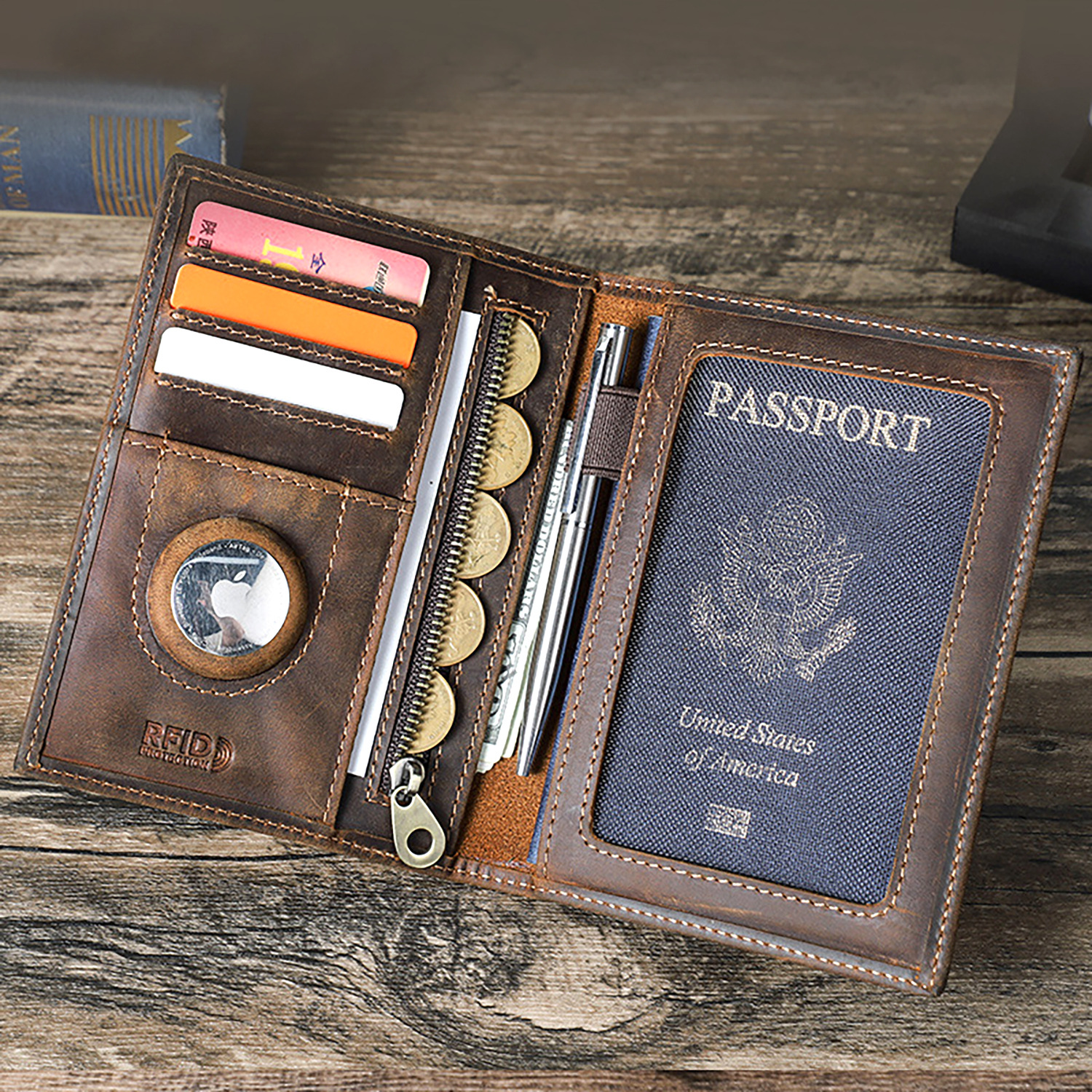 Custom Logo Genuine Leather Sl – Passport Wallet Rfid recenzja i cena