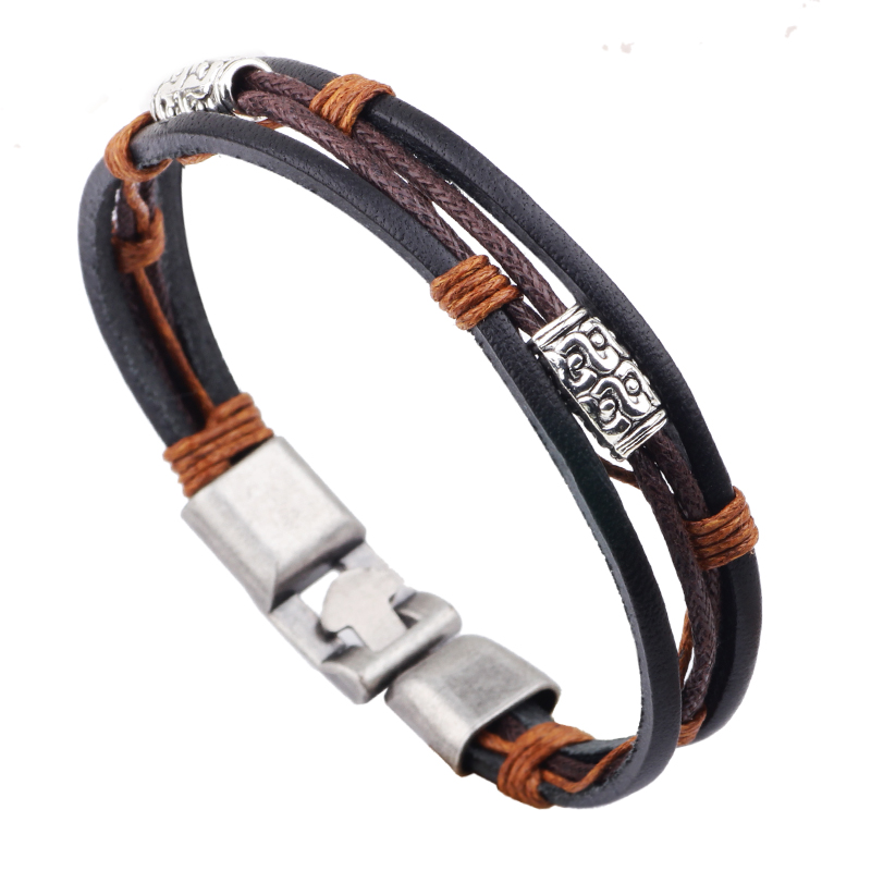 22cm Three Layers Leather Brac – Men'S Accessories Hand Bands recenzja i cena