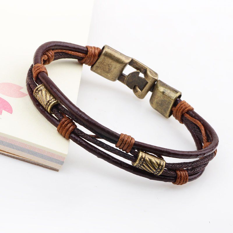 22cm Three Layers Leather Brac – Men'S Accessories Hand Bands recenzja i cena